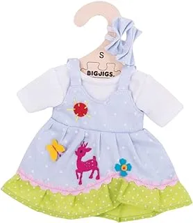 Bigjigs Toys Blue Spotted Rag Doll Dress for 11