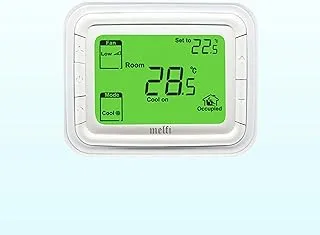 Melfi™ Home Digital Air Condition Manual FCU AC Thermostats with R Sense, 2 Pipe Heat/Cool Manual or Auto 3-Speed Fan Control | Suitable For Chiller/Compressor HVAC Sytem 230V AC (Green Backlight)