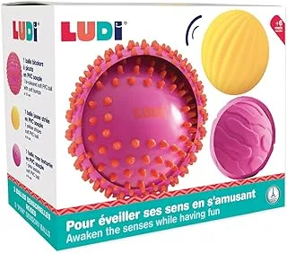 LUDI Set of 3 Sensory Balls - Blue