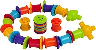 Bigjigs BJE114 Button & Bobbins Lacing-Rolling Set 420pcs Beads, Multicoloured