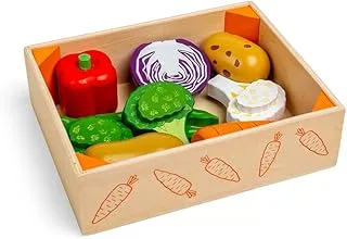 Bigjigs Toys Wooden Vegetable Crate - Play Food and Role Play Toys