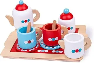 Bigjigs Toys Wooden Tea Tray Play Set - Pretend Play And Role Play For Children