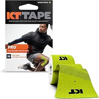 KT Tape Pro Synthetic Kinesiology Therapeutic Sports Tape, 20 Precut, 10” Strips