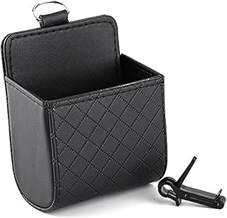 Yosooo Car Air Vent Cell Phone Holder Auto Mount Phone Holder Pocket Organizer Pouch Bag Box Storage Coin Case (Black)