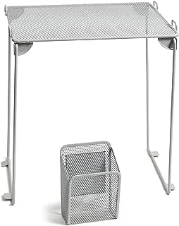 U Brands Gray Mesh Locker Organization Kit, Includes Magnetic Cup and Folding Shelf, 2 Pieces