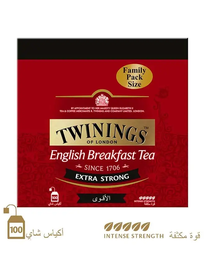 Twinings English Breakfast Extra Strong Tea 100 Bags 2.3grams