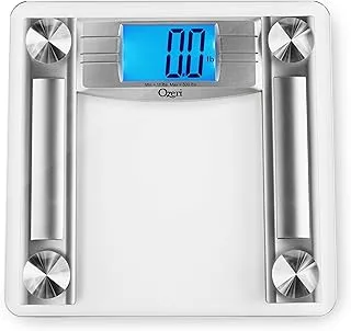 Ozeri ProMax 560 lbs / 255 kg Bath Scale, with 0.1 lbs / 0.05 kg Sensor Technology, and Body Tape Measure & Fat Caliper, Silver