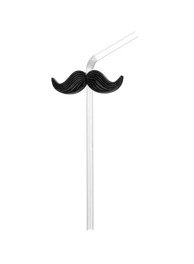 Koopman Straws With Mustache Clear 9.5cm