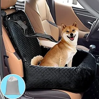 BCOCHAO Dog Car Seat Pet Booster Seat Pet Travel Safety Car Seat,The Dog seat Made is Safe and Comfortable, and can be Disassembled for Easy Cleaning(Solid Black)