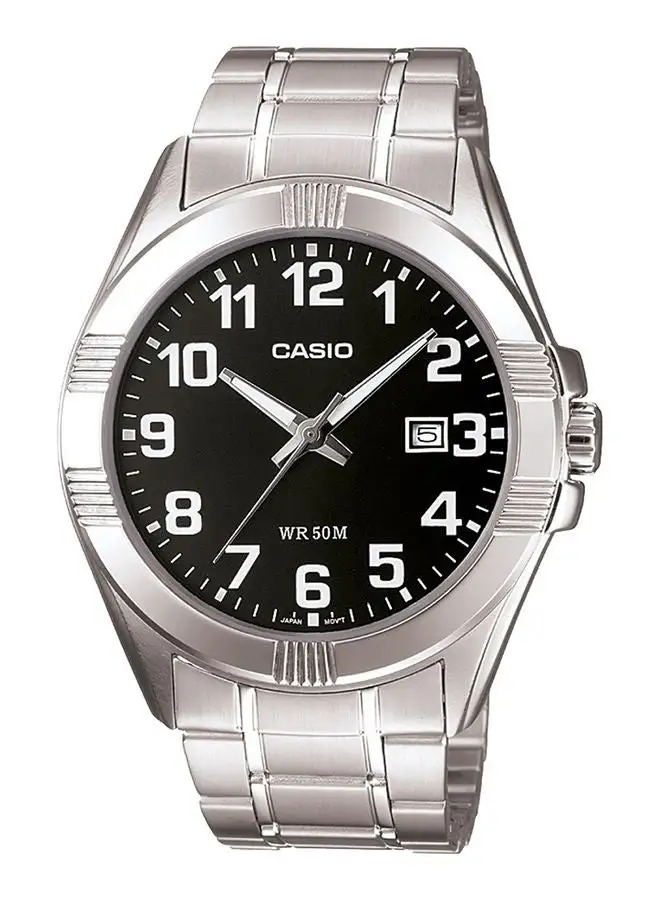 CASIO Men's Stainless Steel Analog Quartz Watch MTP-1308D-1BVDF - 45 mm - Silver