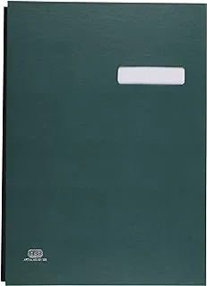 Elba 400001008 Signature Folder with Film Cover 20 Pockets PVC Divider Fortified Tabs and Handle Cut Green