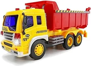 Game Force 1:16 LNS Friction Construction Back Loader Truck Playset, Yellow/Red