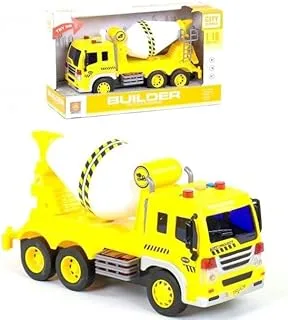 Game Force 1:16 LNS Friction Construction Cement Mixer Truck Playset, Yellow