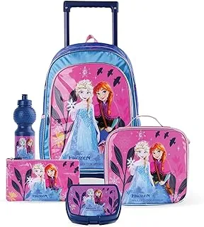 TRUCARE Disney Frozen We Lead Together 5in1 Trolley School Bag Set | Kids Backpack Gift | Water Resistant,Box set 18