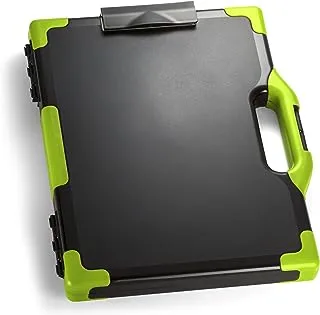 Officemate OIC Carry All Clipboard Storage Box, Letter/Legal Size, Black & Green (83325)