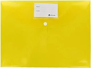 Atlas Document Bag with Card and Button, Yellow, AS-F10034