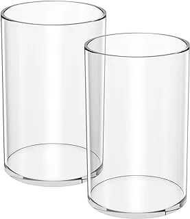 NIUBEE Acrylic Pen Holder 2 Pack,Clear Desktop Pencil Cup Stationery Organizer for Office Desk Accessory -Round