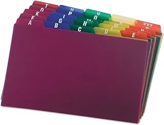 Oxford Poly Index Card Guides, Alphabetical, A-Z, Assorted Colors, 5