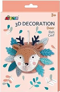 Avenir 3D Decoration - Deer Kit | Turn Your Wall into a Zoo! Create 3D Decorations with Pre-Cut Cardboard Puzzle Pieces | Thoughtful and Creative Gift Option for Kids 3+