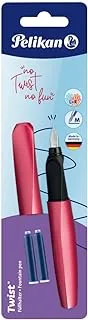 Pelikan Twist Fountain Pen with 2 Ink Cartridges, Medium Nib, Fresh Melon, Blister Card (820097)