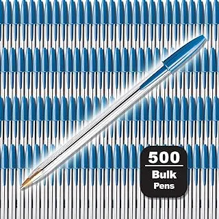 BIC Cristal Xtra Smooth Blue Ballpoint Pens, Medium Point (1.0mm), 500-Count Pack of Bulk Pens, World's No. 1 Ball Pen