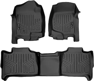 SMARTLINER Floor Mats 2 Row Liner Set Black for 2007-2014 Tahoe/Suburban/Yukon/Yukon XL/Denali (No Hybrid Models)