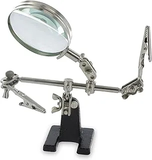 Ram-Pro Helping Hands Magnifier Glass Stand with Alligator Clips – 4X Magnifying Lens, Perfect for Soldering, Crafting & Inspecting Micro Objects