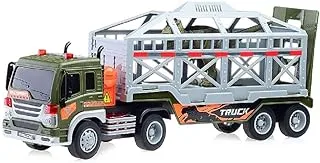 Game Force 1:16 Friction Trailer Dinosaur Transport Truck Playset, Multicolor