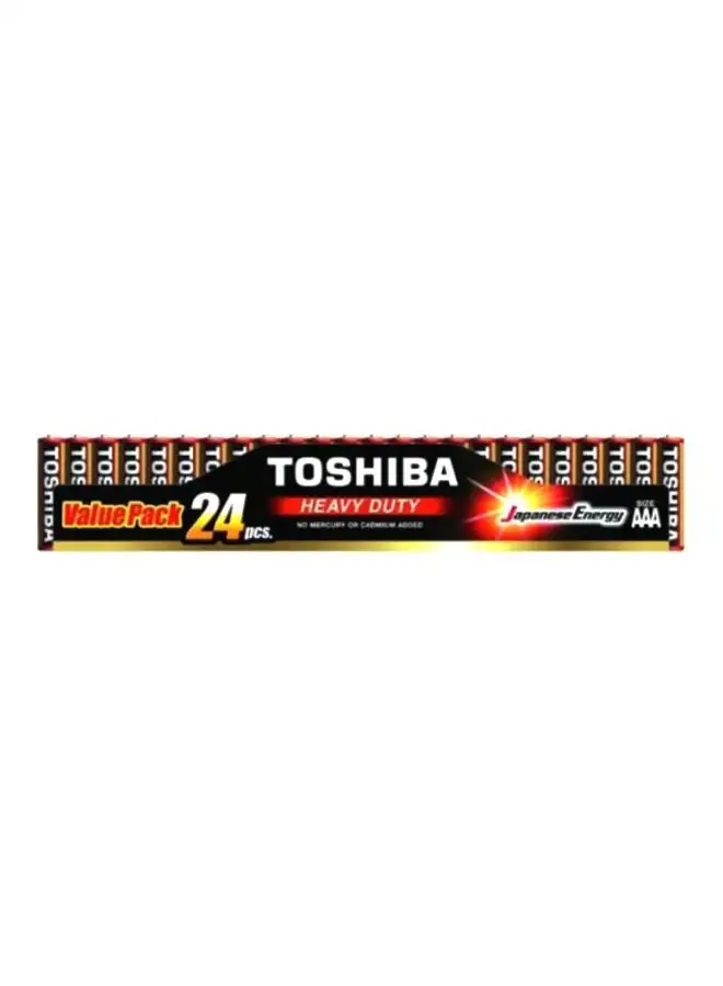 Toshiba 24-Piece Heavy Duty AAA Battery Pack Multicolour