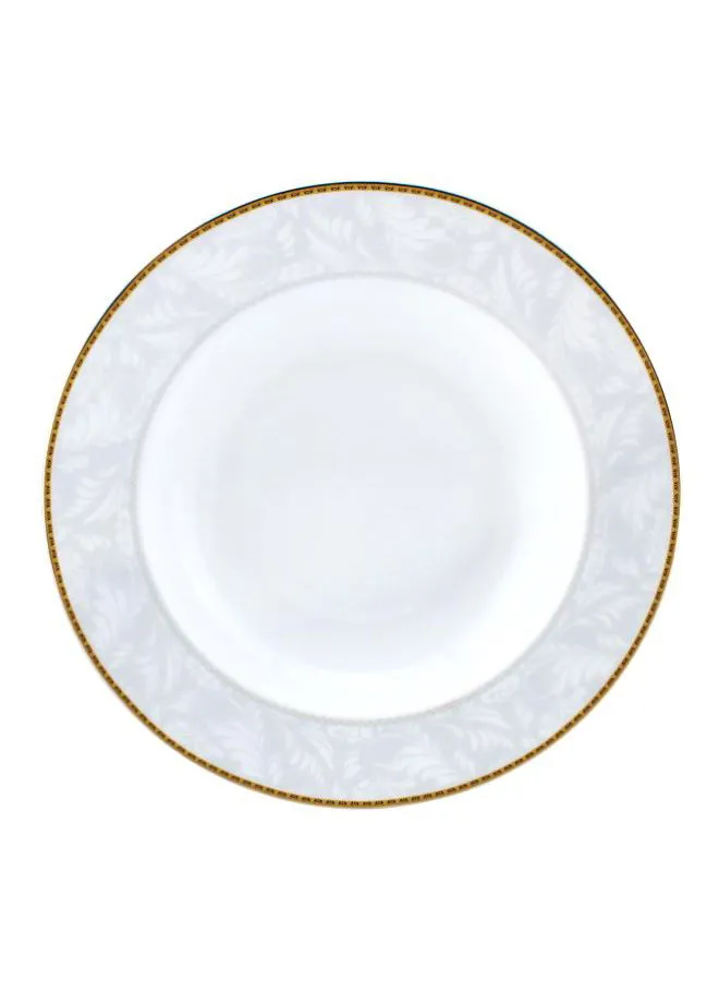 Shallow Porcelain Plate 23 cm White/Gold 23cm