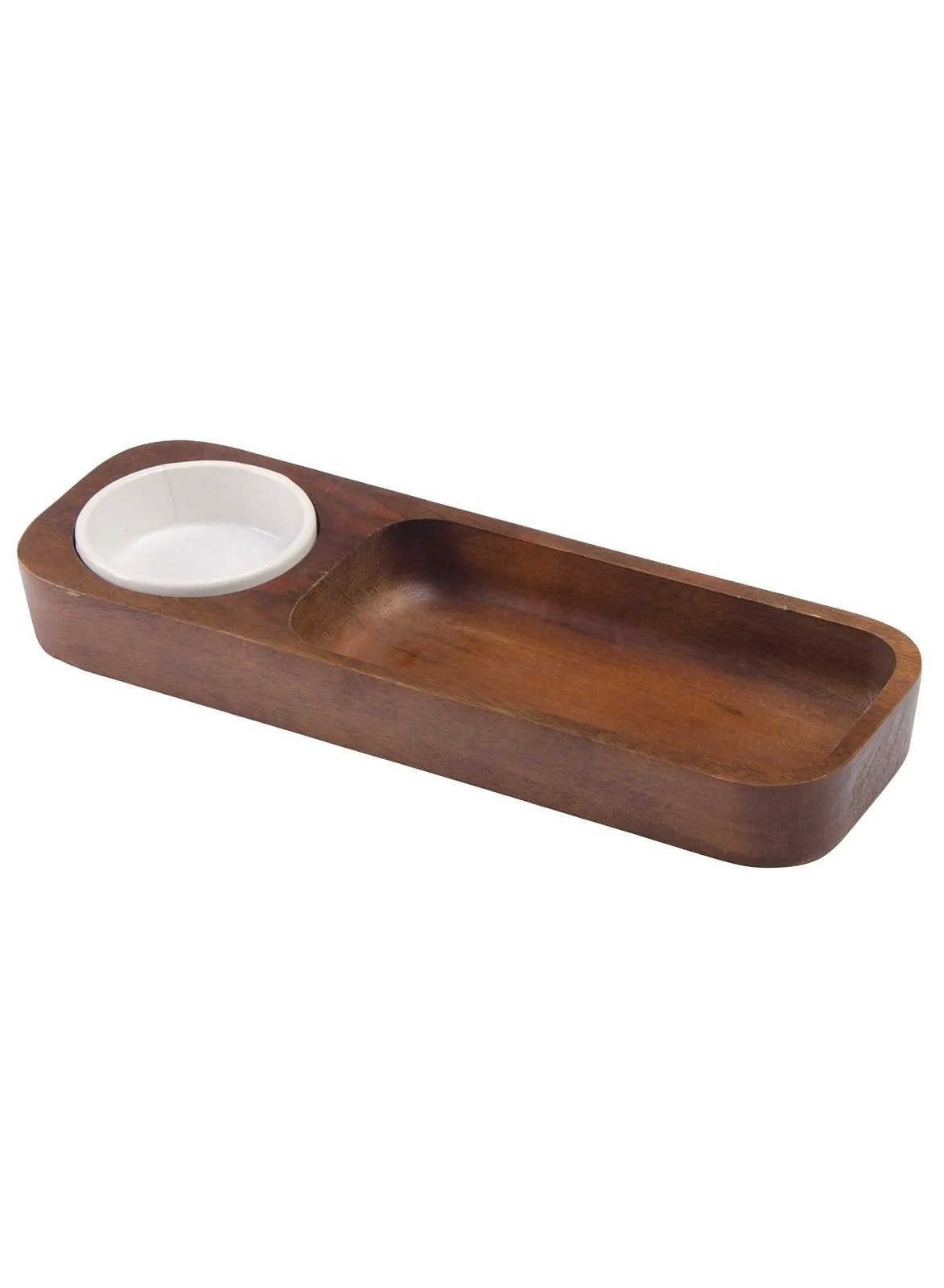 BILLI Wooden Chip And Salsa Serving Tray with Bowl