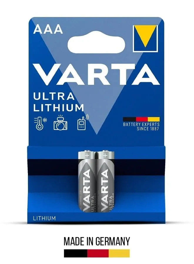 بطارية VARTA Varta Ultra Lithium AAA - بطاريات طويلة الأمد وعالية الأداء لأجهزتك (عبوتان)