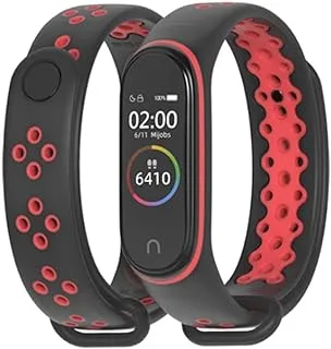 MEEFIX Wrist Strap TPU Bracelet Replacement Wristband for Xiaomi Mi Band 4 (black-red)