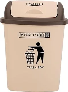 Royalford Flip Top Waste Bins Large With Swing Lid Durable Plastic White 30L RF12402