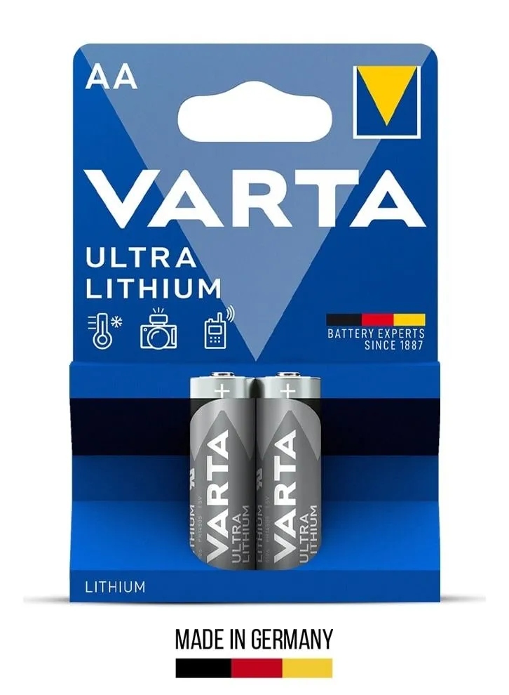 بطارية VARTA Varta Ultra Lithium AA للأجهزة عالية الطاقة (عبوتان)