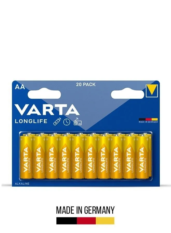 VARTA Varta Long-Lasting AA Alkaline Battery for Everyday Devices (20-Pack)