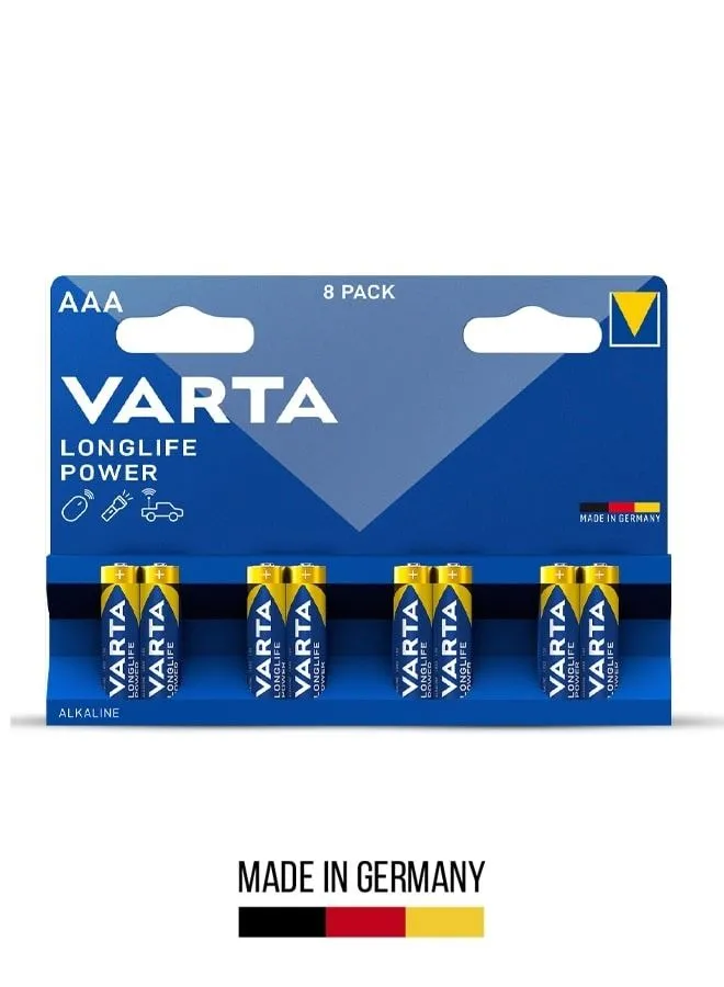 بطارية VARTA Varta Longlife Power AAA القلوية لأداء موثوق (8 عبوات)