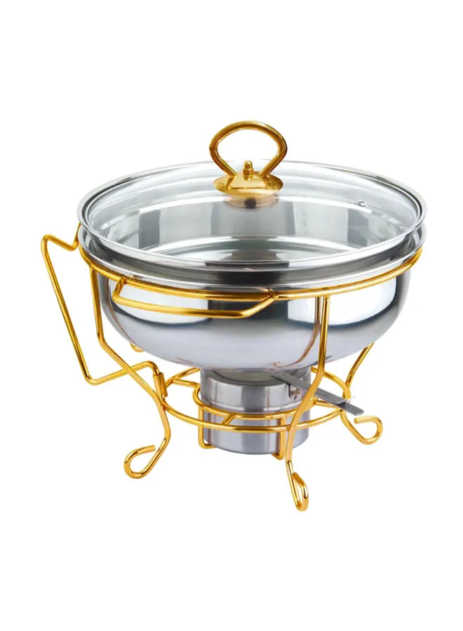 Wilson Food Warmer With Glass Lid Silver/Gold 39.5 x 24.5 x 36cm