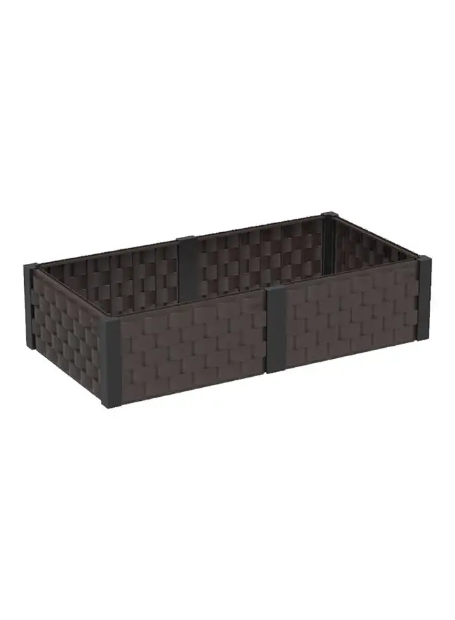 Cosmoplast Rectangle Raised Garden Bed Brown