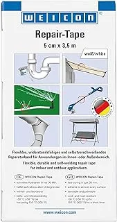شريط إصلاح الأنابيب WEICON | 5 سم × 3.5 م | شريط إصلاح ذاتي اللحام للإصلاحات الطارئة على الأنابيب في الداخل والخارج