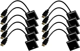 HDMI to VGA, Gold-Plated HDMI to VGA 1080P Adapter (Male to Female) (10, Black)