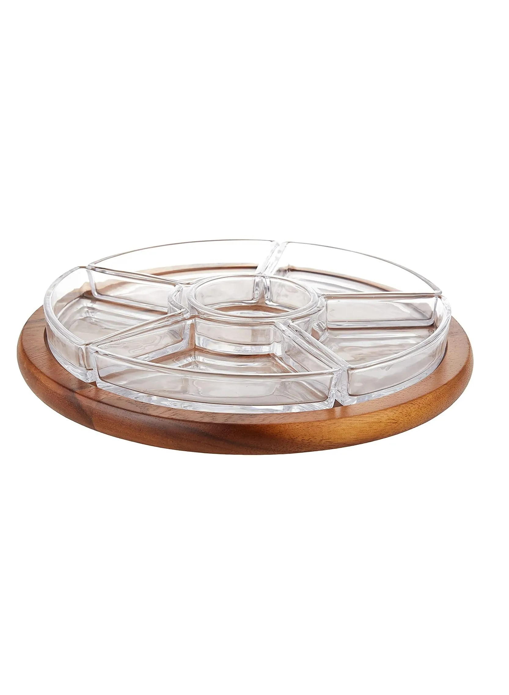 BILLI Rotating or Revolving Chip & Dip set Snack Bowl serving Platter