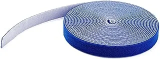 StarTech.com 100ft Hook and Loop Roll - Cut-to-Size Reusable Cable Ties - Bulk Industrial Wire Fastener Tape/Adjustable Fabric Wraps Blue/Resuable Self Gripping Cable Management Straps (HKLP100BL)