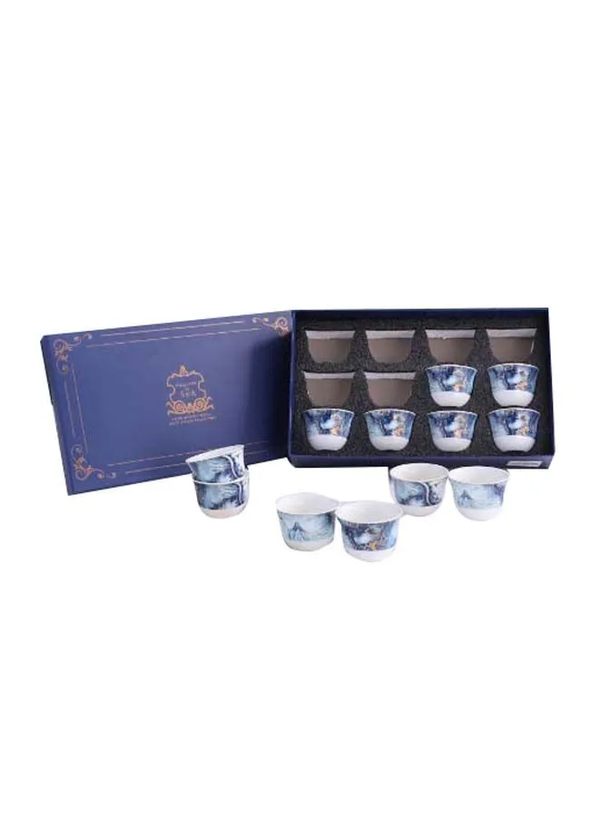 Shallow 12-Piece Cawa Cup Set Blue