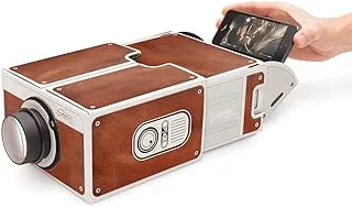 Luckies of London | Portable Smart Phone Projector | Projector Screen for Cell Phone | Bedroom Accessories & Wireless Tech Gadgets | Mobile Phone Accessories/Movie Night Supplies | Brown