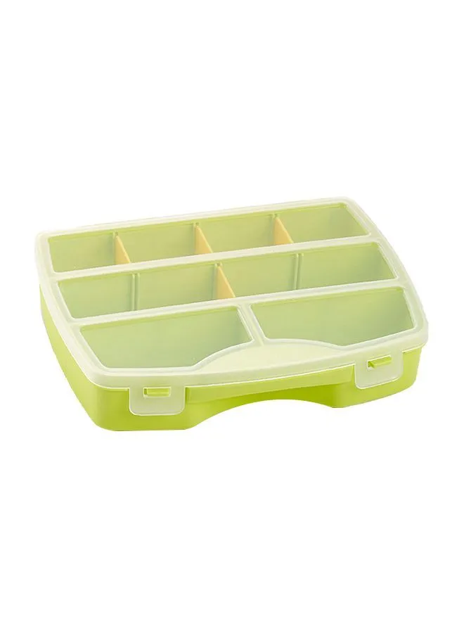 Plastic Forte Multipurpose Case With Lid Clear/Green 19 x 15 x 4cm