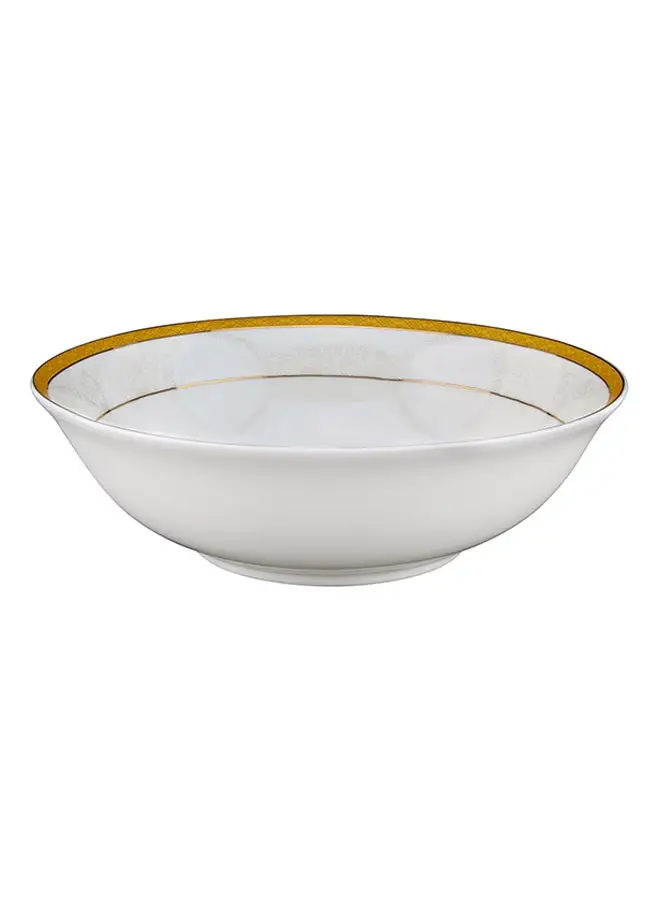 Shallow Palazzo Porcelain Bowl White/Gold 6inch