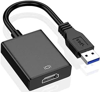 محول USB إلى HDMI، محول كابل رسومات فيديو USB 3.0/2.0 إلى HDMI 1080P مع صوت لجهاز عرض الكمبيوتر المحمول، HDTV متوافق مع Windows/XP 7/8/8.1/10