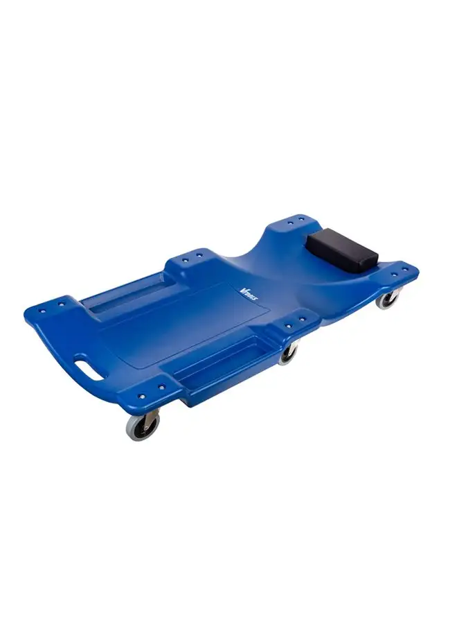 VTOOLS 40 Inch Plastic Rolling Ergonomic Garage Car Creeper With Padded Headrest Blue