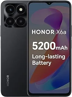 هاتف HONOR X6a المحمول غير مقفل، شاشة عرض كاملة 6.5 بوصة 90 هرتز، 4 جيجابايت + 128 جيجابايت، بطارية طويلة الأمد 5200 مللي أمبير، كاميرا ثلاثية 50 ميجابكسل، أندرويد 13، أسود منتصف الليل